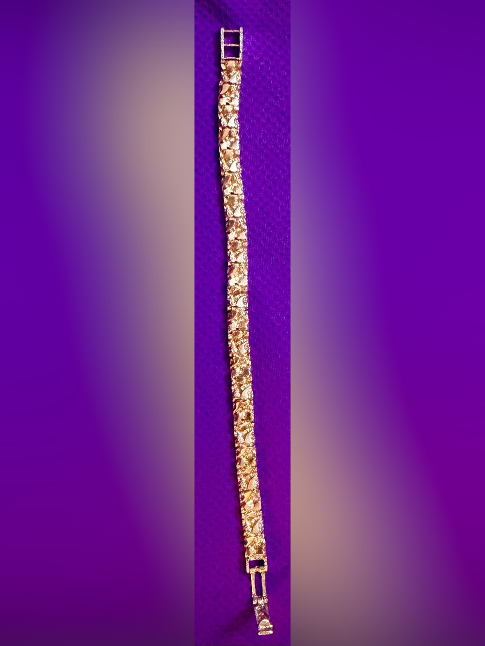 925 Sterling Silver Nugget Bracelet With Rose Gold Overlay